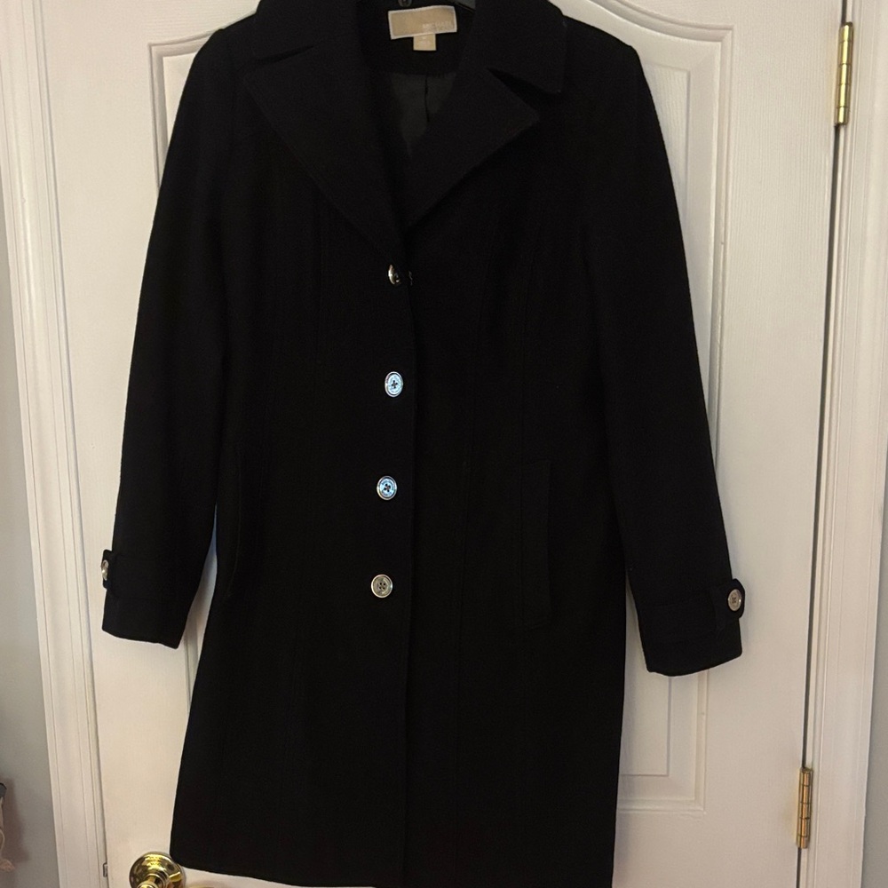 Michael Kors Black Trench Coat - Picture 2 of 14